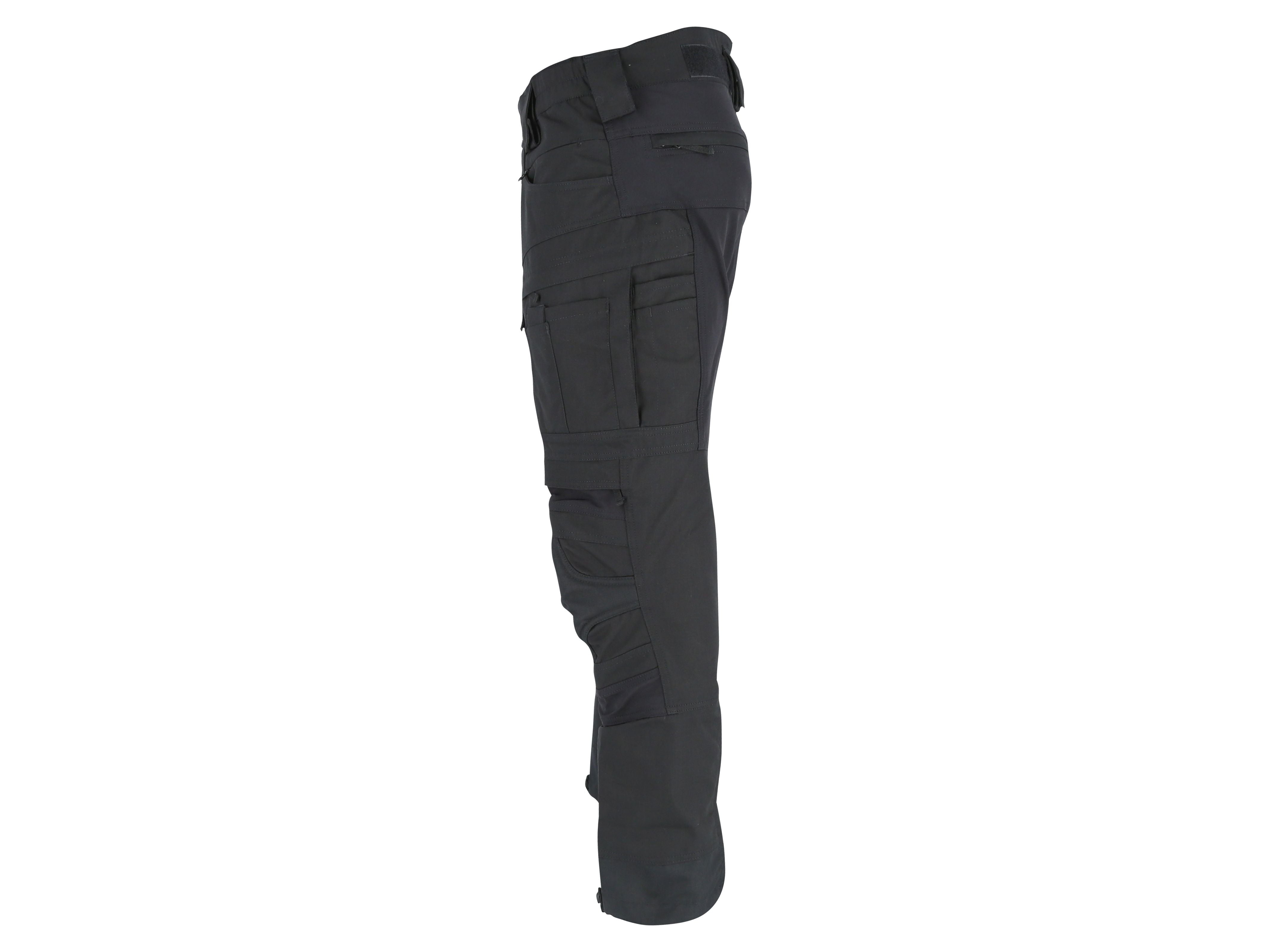 3PF Einsatzhose Stich- und Schnittschutz, Seitenansicht, Cargotaschen und Kniepartie