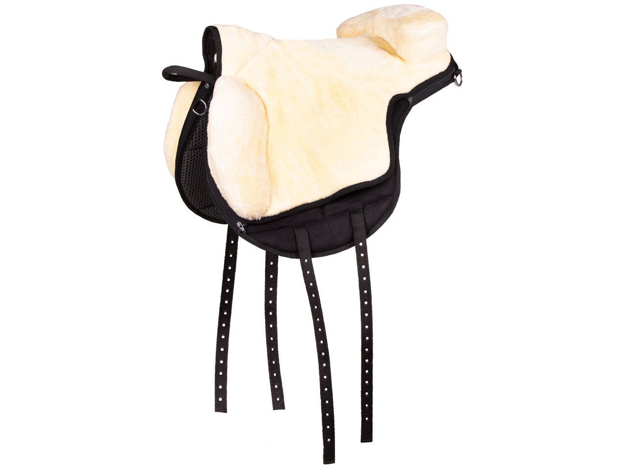 Reite völlig frei mit diesem superweichen Bareback-Pad – die anatomische Form, die Antirutschschicht und das V-Riemensystem sorgen für einen guten Sitz auf Deinem Pferd oder Pony