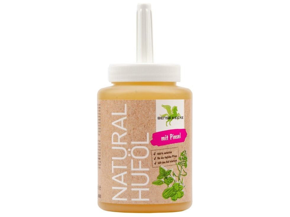Bense & Eicke Natural Huföl Natural Huföl ist ein 100 % natürliches Huföl mit wertvoller Pflegeformel, die nährendes Avocadoöl sowie antibakterielles und antifungizides Oreganoöl enthält