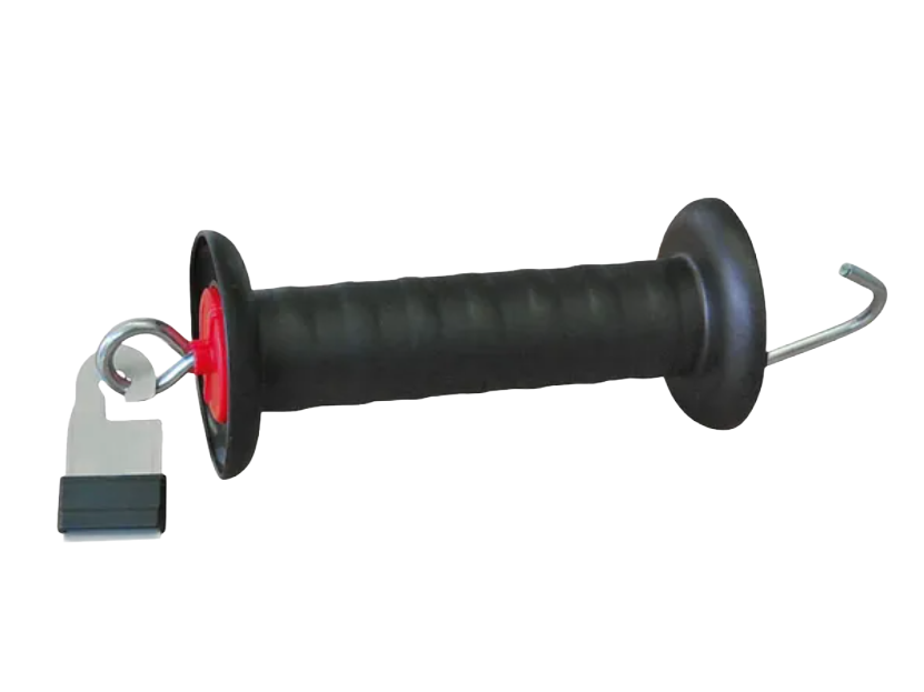 Der Premium Torgriff mit Litzclip® für Bandanschluss sorgt für einen zuverlässigen Stromkreislauf auf Deiner Pferdeweide oder im Offenstall
