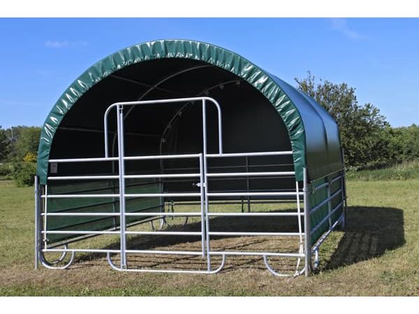 COVER ALL Giebelwand 4 m, 4 x 4 m, dachfolie kurz, giebel lang, windschutznetz, farbe grün