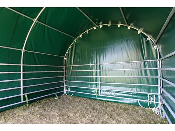 COVER ALL Giebelwand 4 m, 4 x 4 m, dachfolie mit planenüberhang, giebel lang, giebel mit überhang, farbe grün