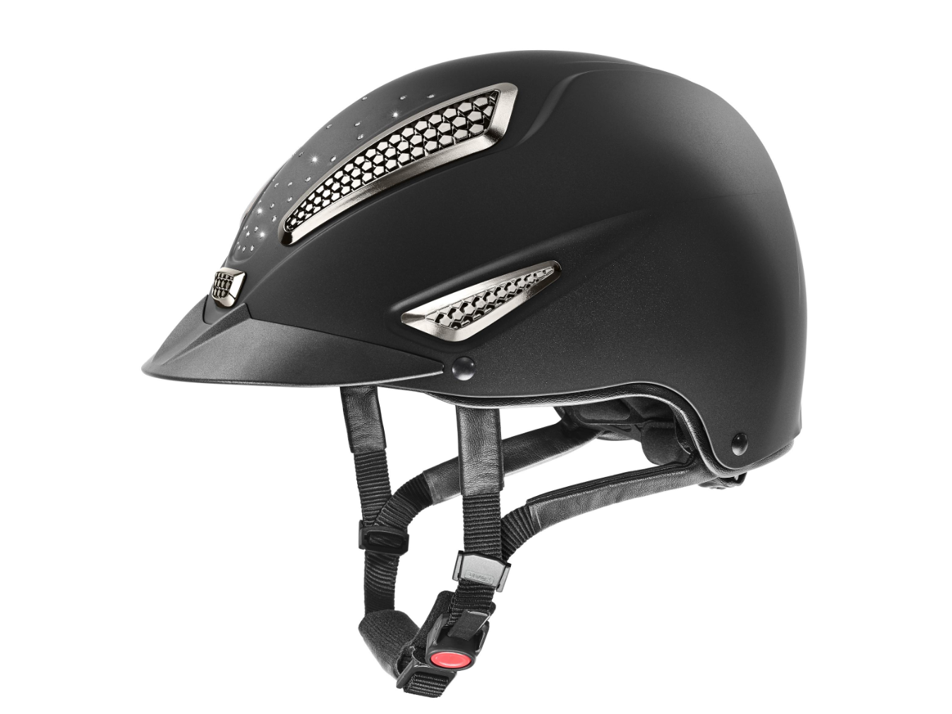 Gemacht für höchste Ansprüche und einen stilsichern Auftritt: Der Reithelm Perfexxion III Grace von uvex ist die perfekte Fusion aus Eleganz, Komfort und Sicherheit – glamouröses Style-Statement mit funkelnden Swarovski® Kristallen