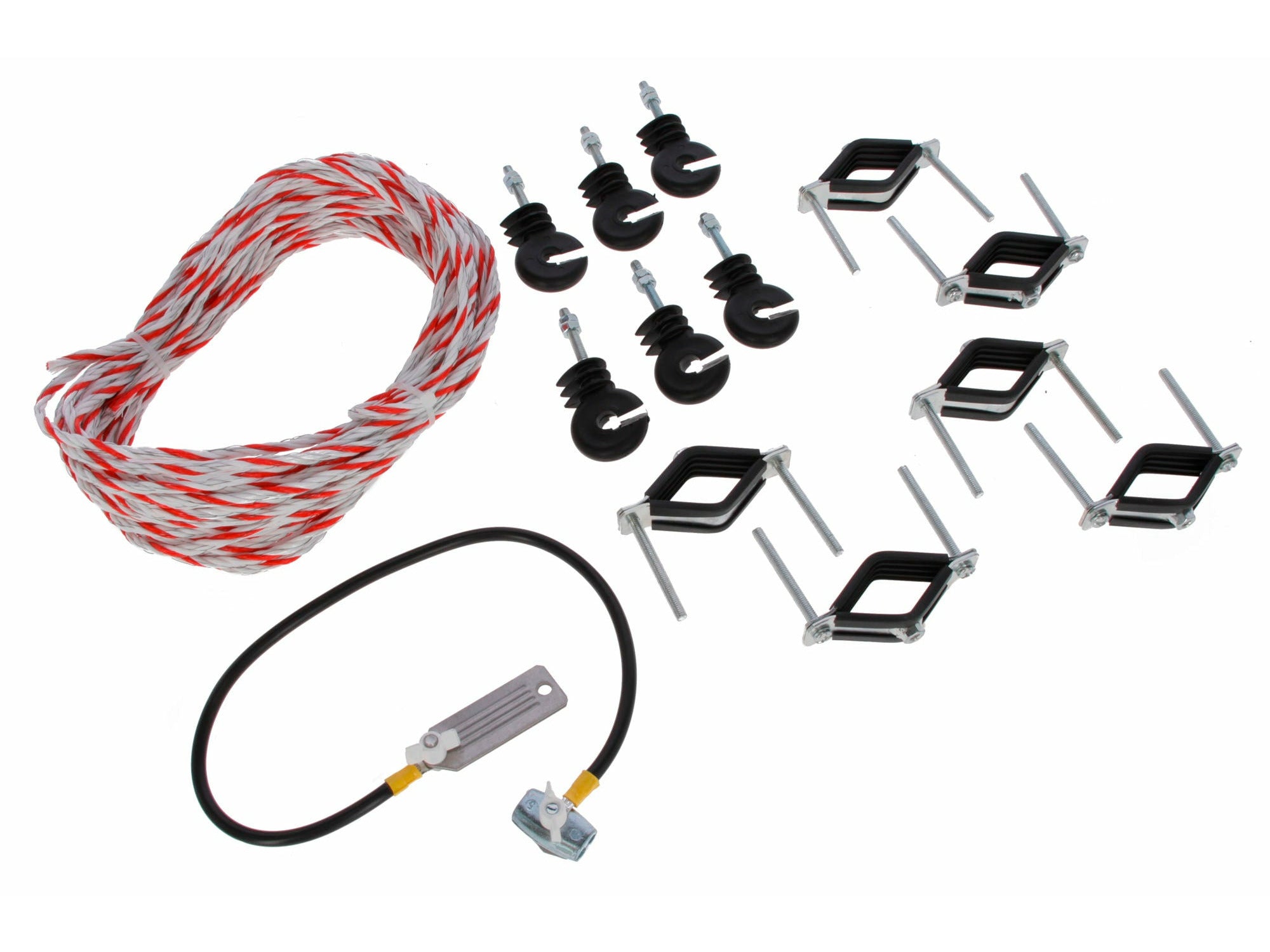 Das Elektro-Set für Weidetore lässt sich am verstellbaren Weidetor montieren und ermöglicht eine zusätzliche Elektrifizierung Deiner Zaunanlage im Bereich des Weidetores