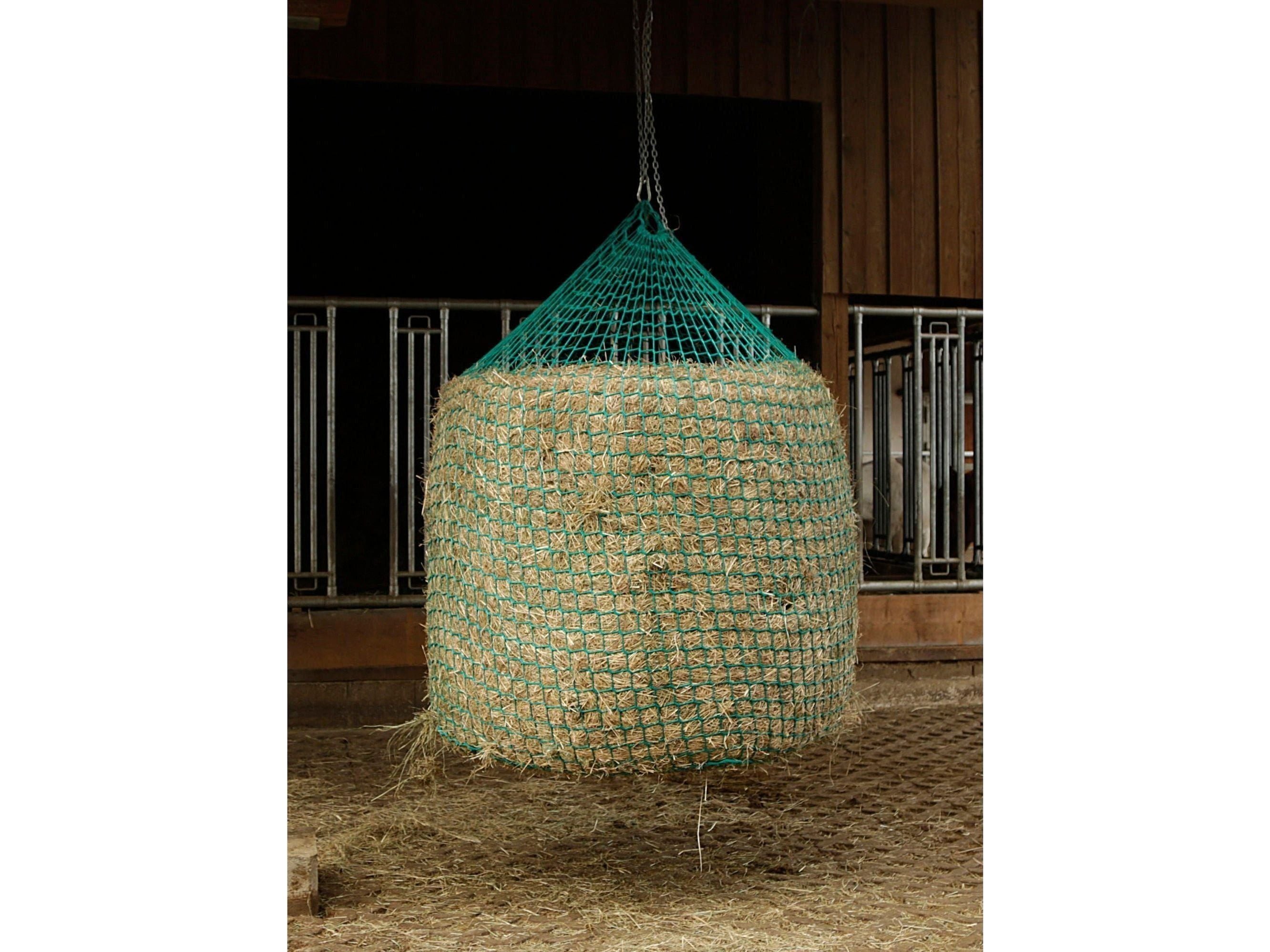 Icelandic Horse hay net for hanging round bales