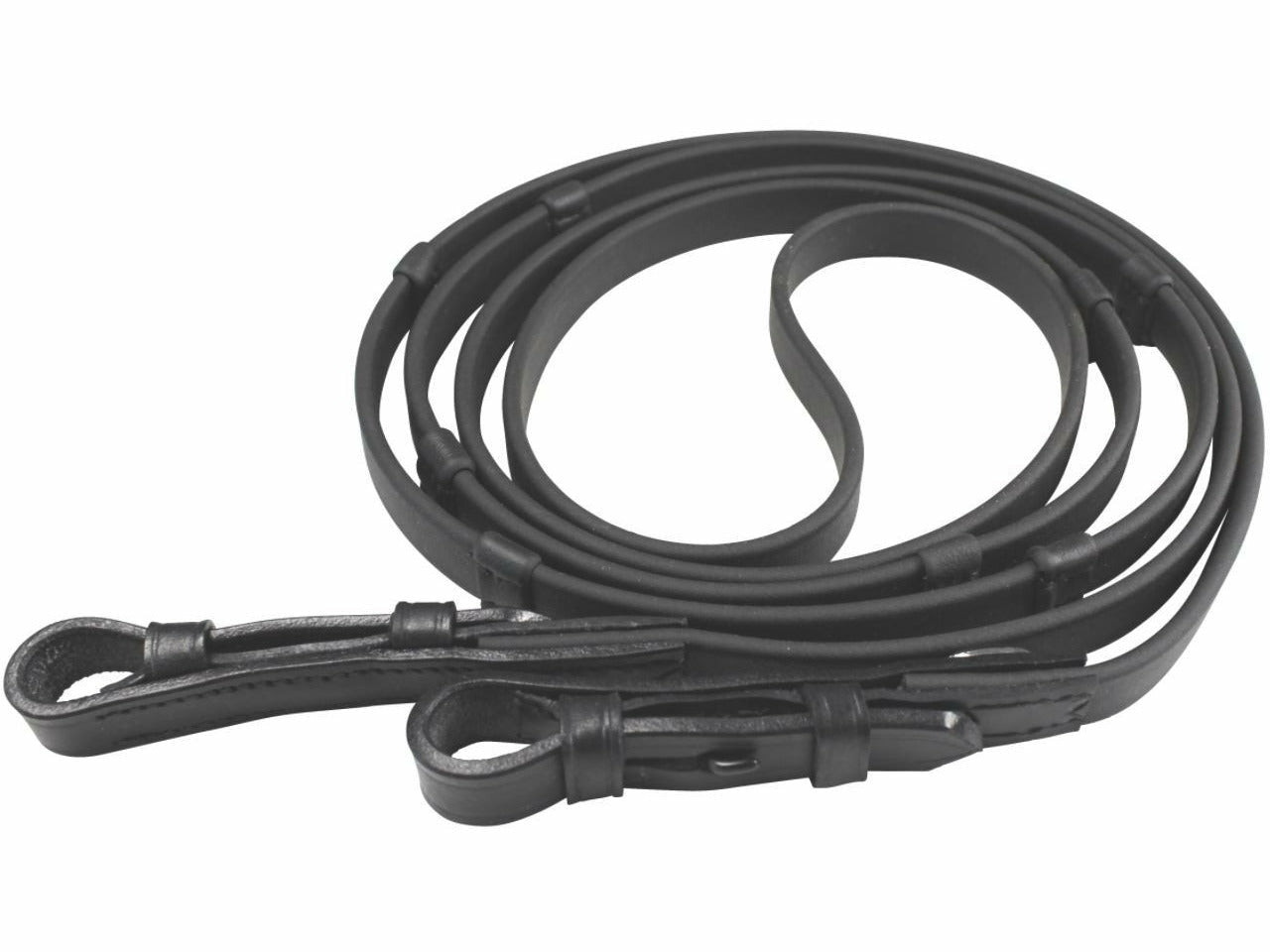 Mit Stegen und Zaumhaken versehene Zügel aus dem hochqualitativen Biothane® Material Das wasserfeste Material Biothane® wird im Reitsport gerne als pflegeleichte, langlebige und robuste Alternative zum Echtleder eingesetzt. Der Pflegeaufwand, wie man ihn bei Leder kennt, also bspw. das Fetten des Sattelzubehörs, entfällt bei den Steigbügelriemen aus Biothane®. Dieses Material kann bei Bedarf einfach oberflächlich mit einem feuchten Tuch gereinigt werden.