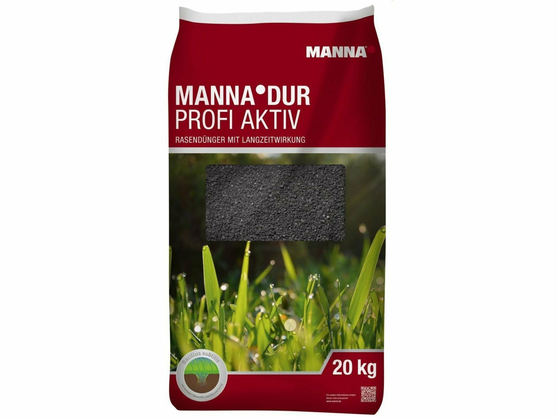 Produktdetails von MANNA® DUR Profi Aktiv Rasendünger MANNA® DUR Profi Aktiv Rasendünger ist ein org.-min. Langzeitrasendünger mit Magnesium, Schwefel und 0,02% chelatisiertem Eisen. Zusätzlich enthält MANNA® DUR Profi Aktiv Kulturen des nützlichen Bodenbakteriums Bacillus subtilis.