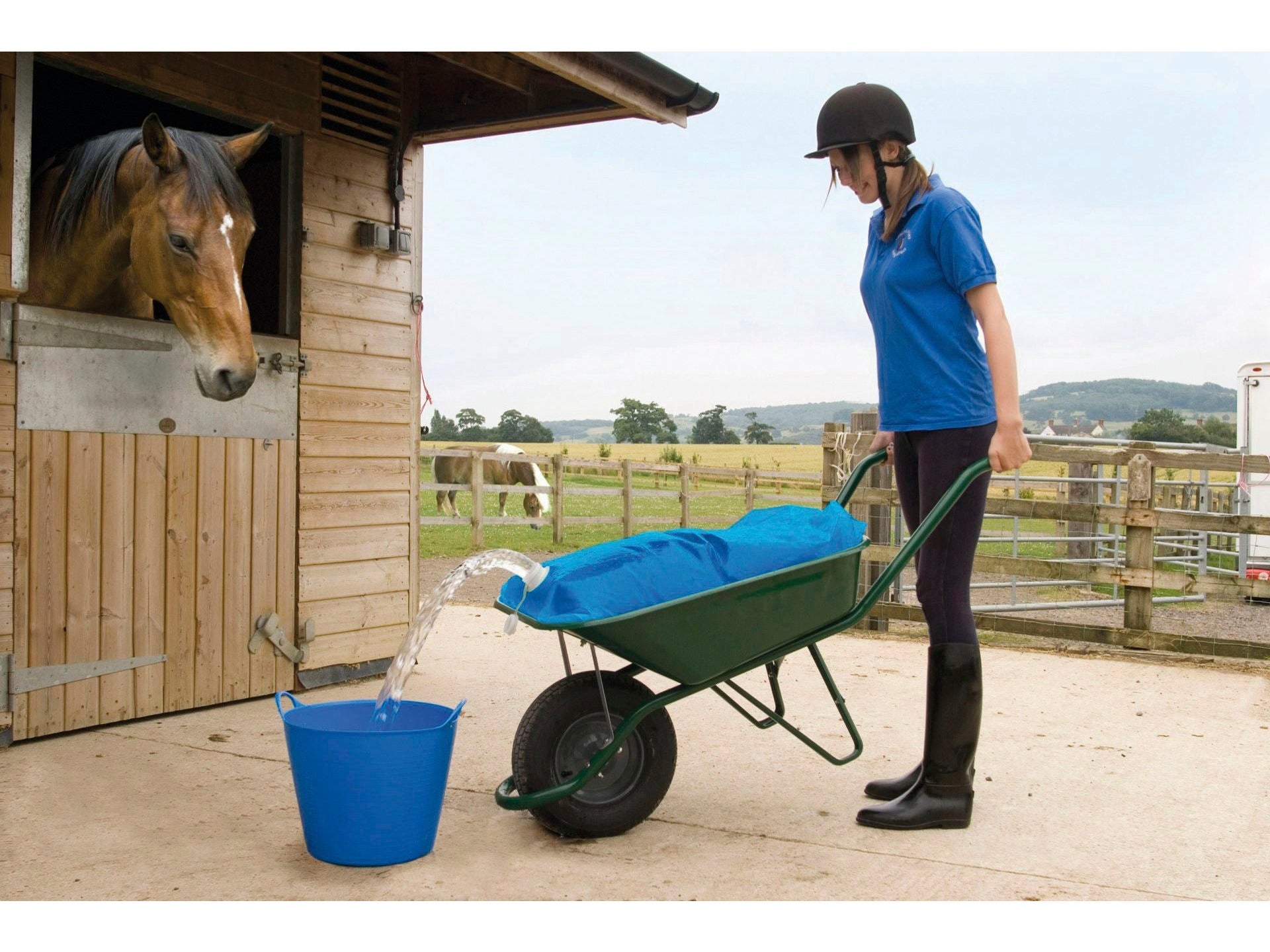 Conteneur d'eau Cheval Islandais H2GoBag pour brouettes
