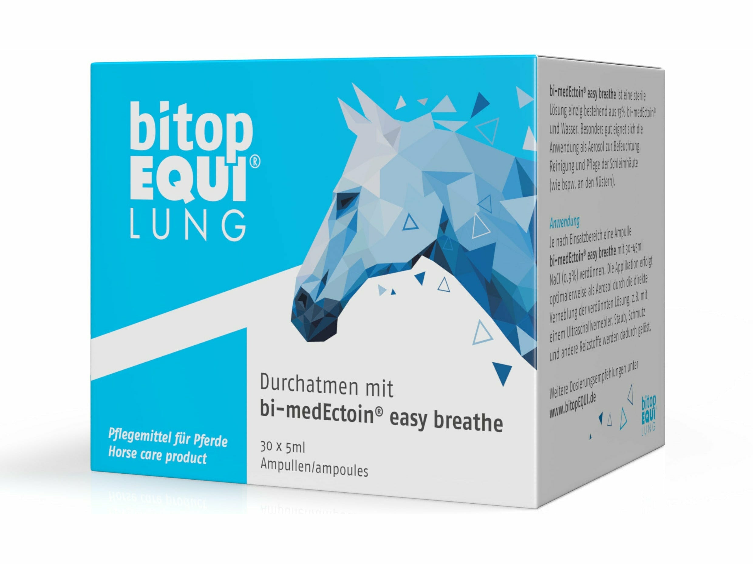 Durchatmen mit bi-medEctoin® – die Lösung für hustende Pferde – zur Anwendung in allen gängigen Ultraschallverneblern Liquid flüssigkeit zum vernebeln für pferde air one hippomed oder andere vernebler zum inhalieren für pony