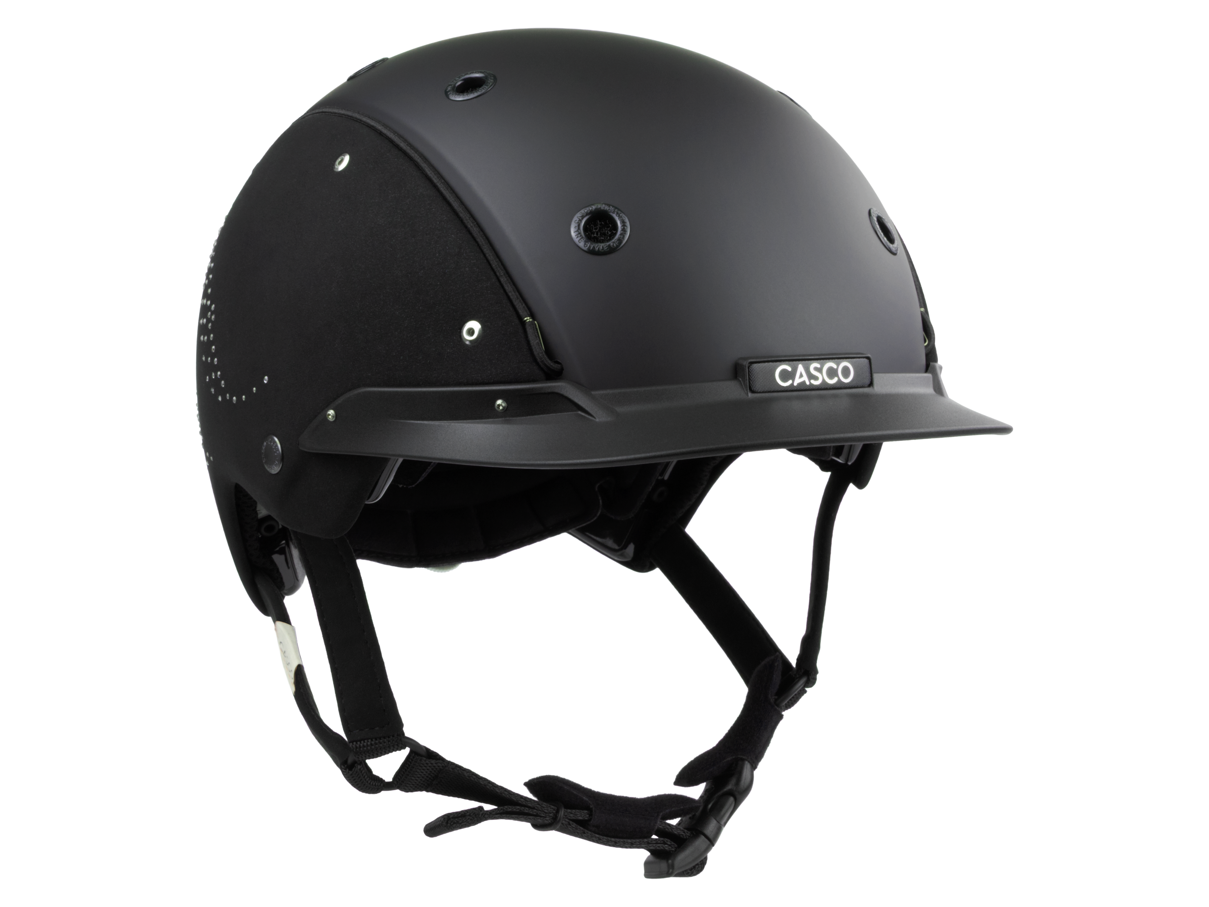 Die Swarovski® Kristalle verleihen dem Casco Reithelm Champ Nova Shade eine elegante Strahlkraft und setzen ein stilvolles Statement – sportliche Performance trifft hier auf feminine Raffinesse
