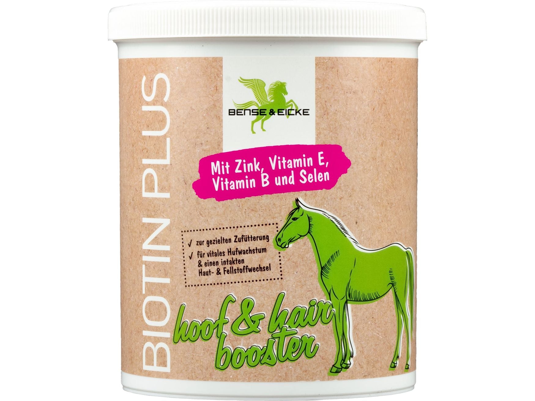 Biotin unterstützt den Aufbau von Huf, Haut und Haaren Deiner Pferde und Ponys