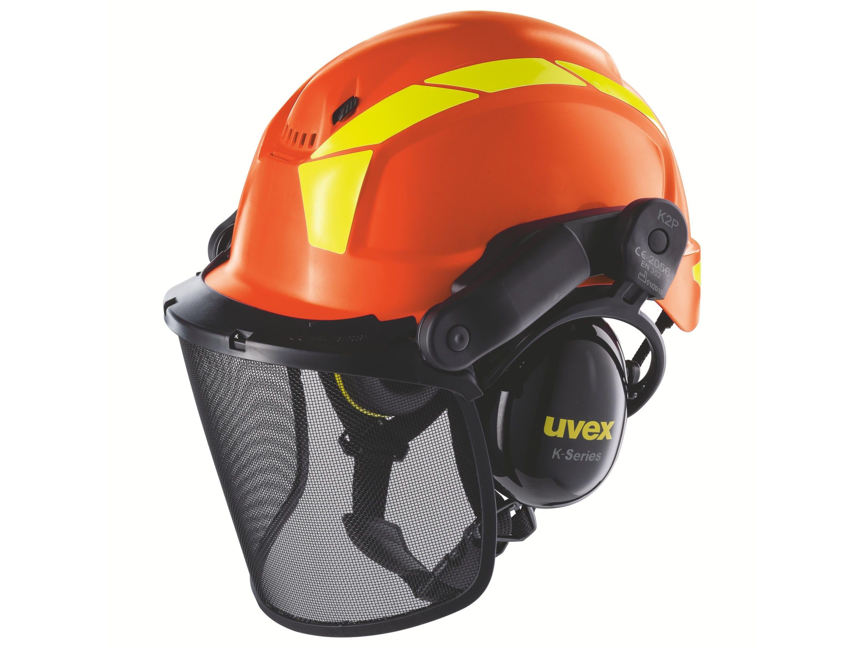 uvex pheos forestry Schutzhelm Set orange (Forsthelm mit Visier & Gehörschutz)