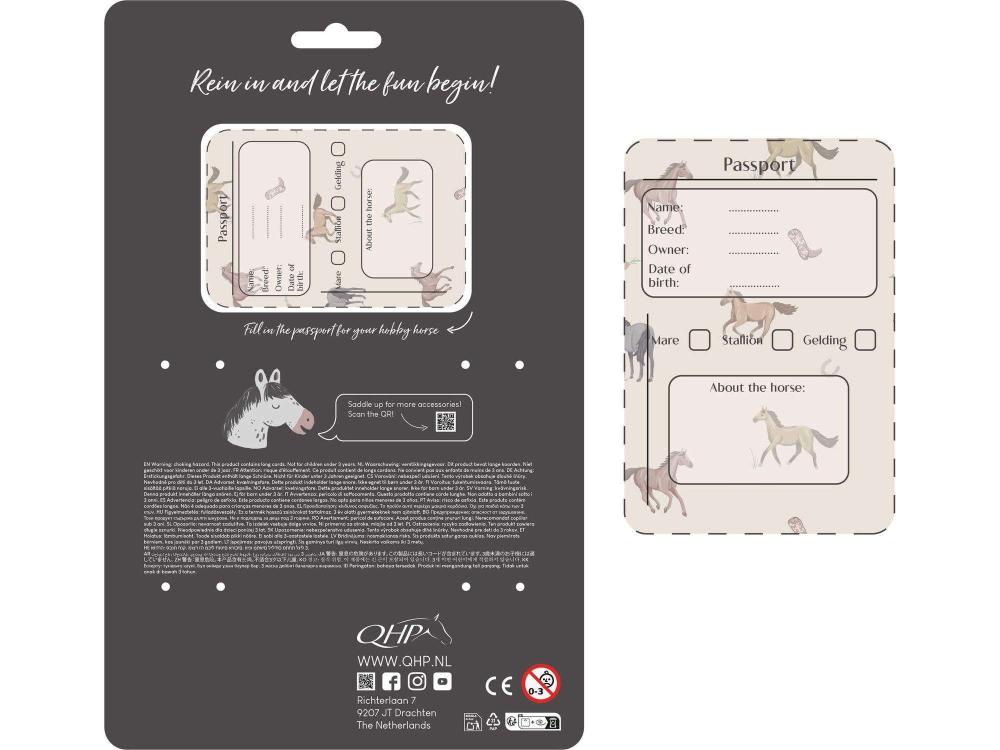 QHP Gebisslose Trense für Steckenpferd Hobby Horse