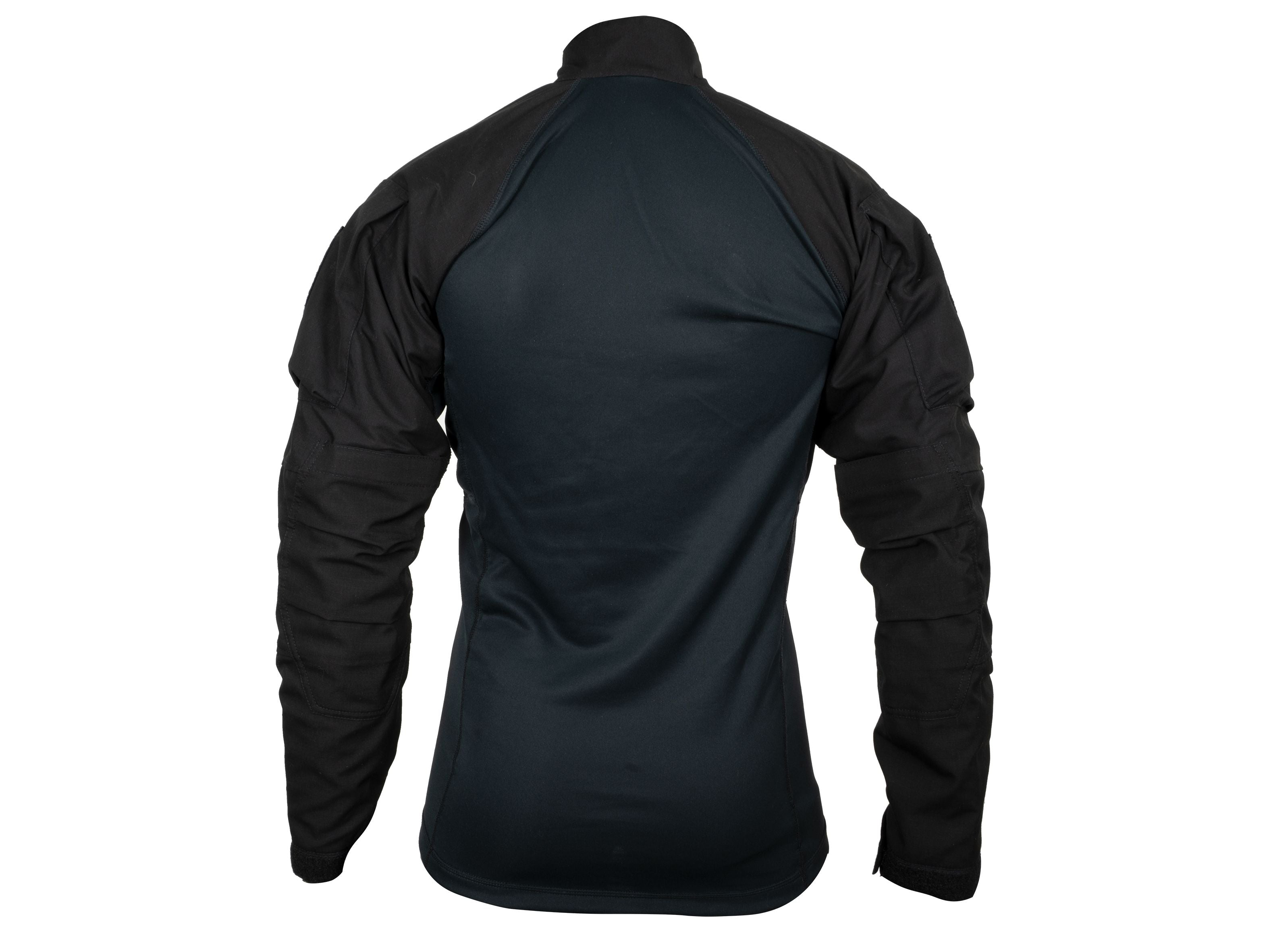 3PF Combat Shirt in Schwarz mit Stich- und Schnittschutz, Rückansicht, ergonomischer Schnitt