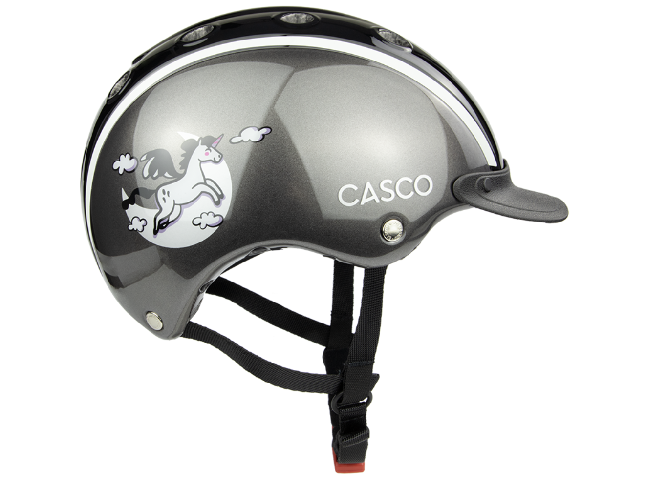 Der Casco Reithelm Nori mit noch mehr Belüftung, bietet professionellen Schutz für die Kleinsten Pferdefreunde, mit auffällig niedrigem Gewicht und maßgeschneiderter Form