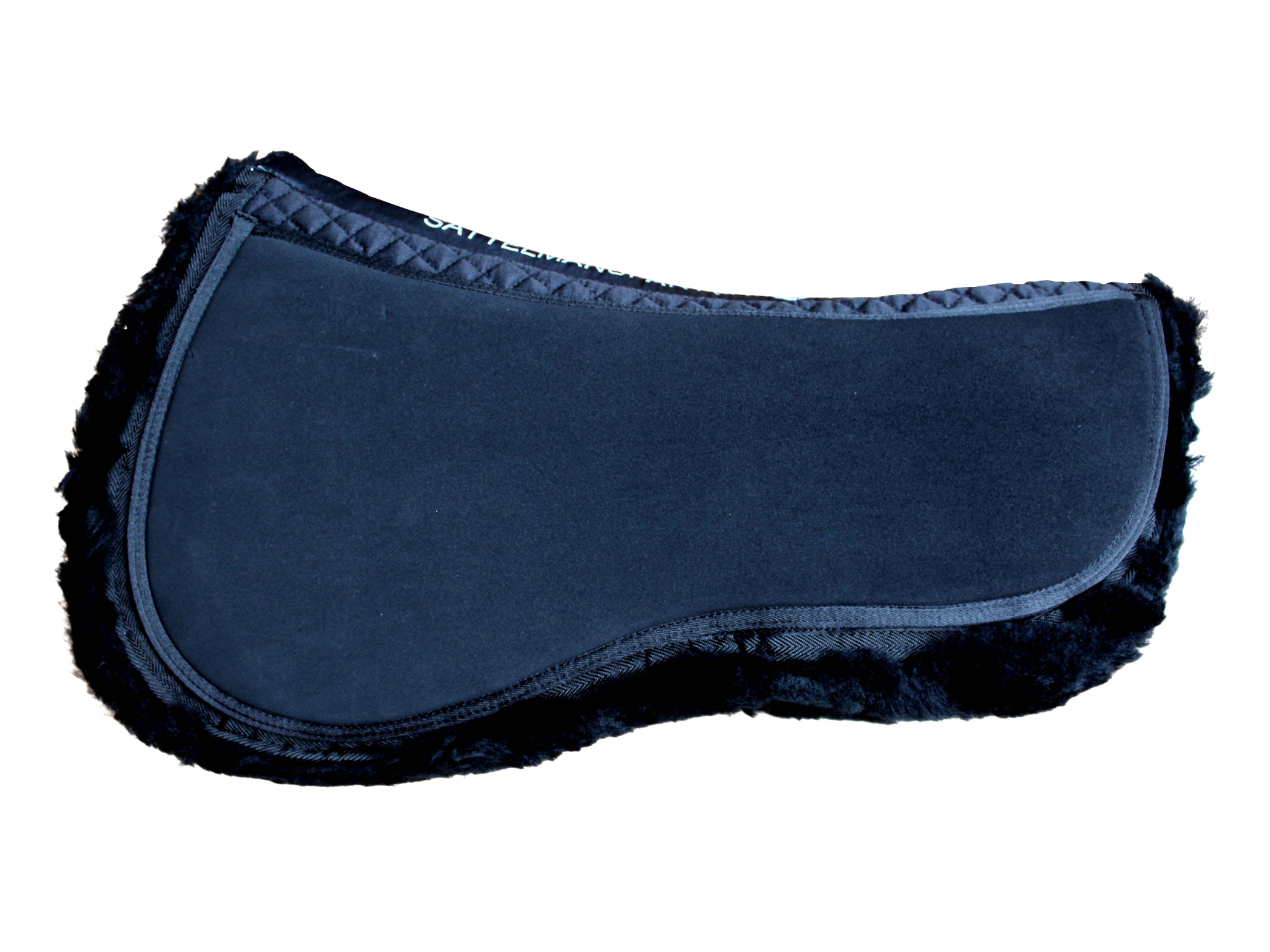 Schone Pferd &amp; Sattel, mit dem Sattelpad Protec Pad mit Lammfell und wirke Problemfällen, wie Ungleichheit des Pferdes oder Atrophie der Muskulatur, positiv entgegen, ohne, den sehr nahen Kontakt zum Pferd zu verlieren