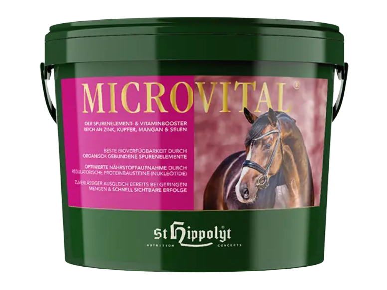 St. Hippolyt MicroVital® Ergänzungsfuttermittel für Pferde – der Spurenelement- und Vitaminbooster – Reich an Zink, Kupfer, Mangan Selen