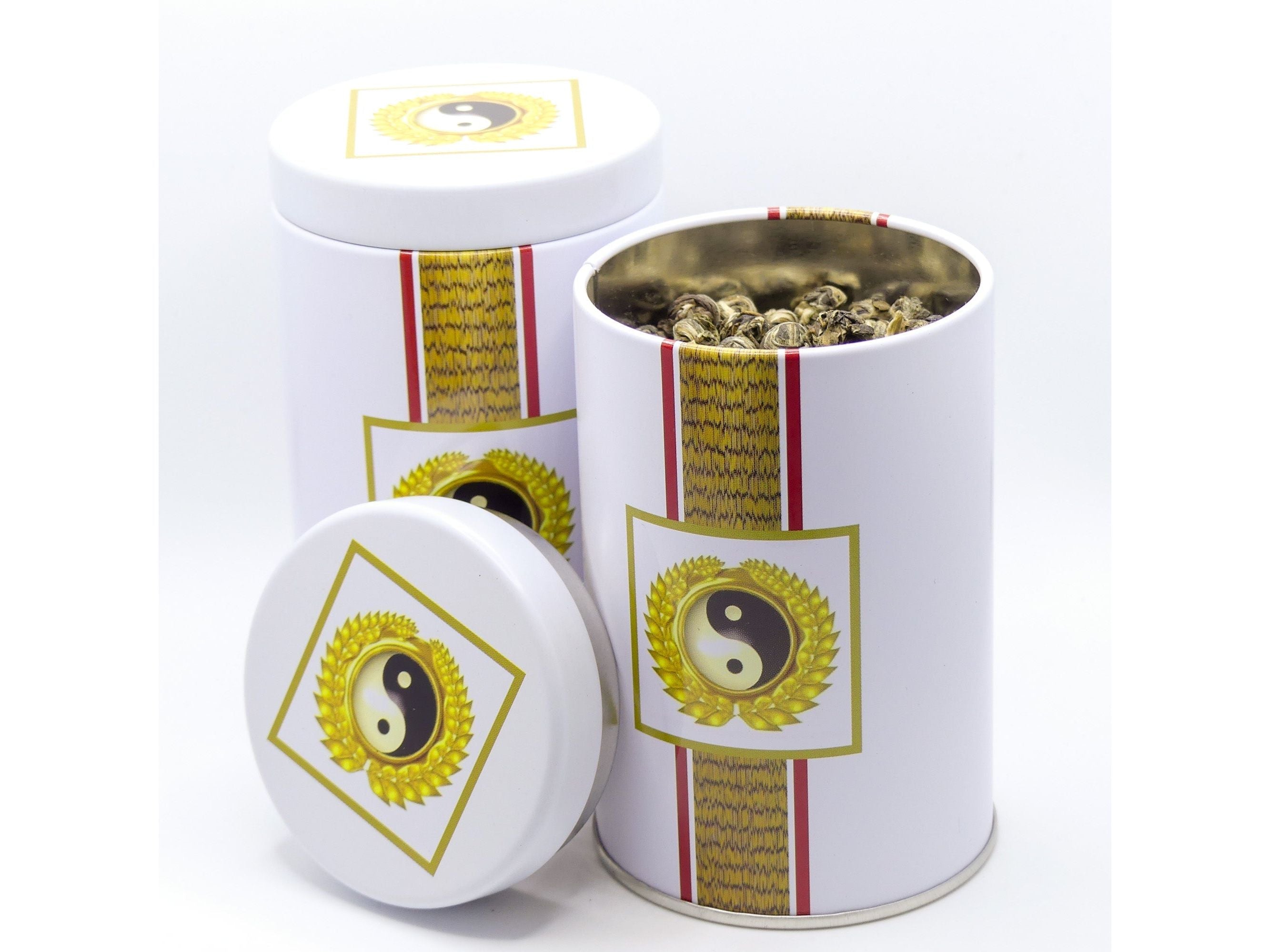 Bezaubernde Teedose mit Yin-Yang-Symbol