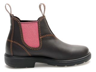 Yabbies Kinder Chelsea Boots dunkelbraun dusty pink, elastischer Einsatz