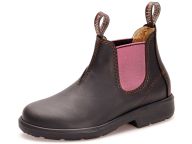 Yabbies Kinder Chelsea Boots dunkelbraun dusty pink, Seitenansicht