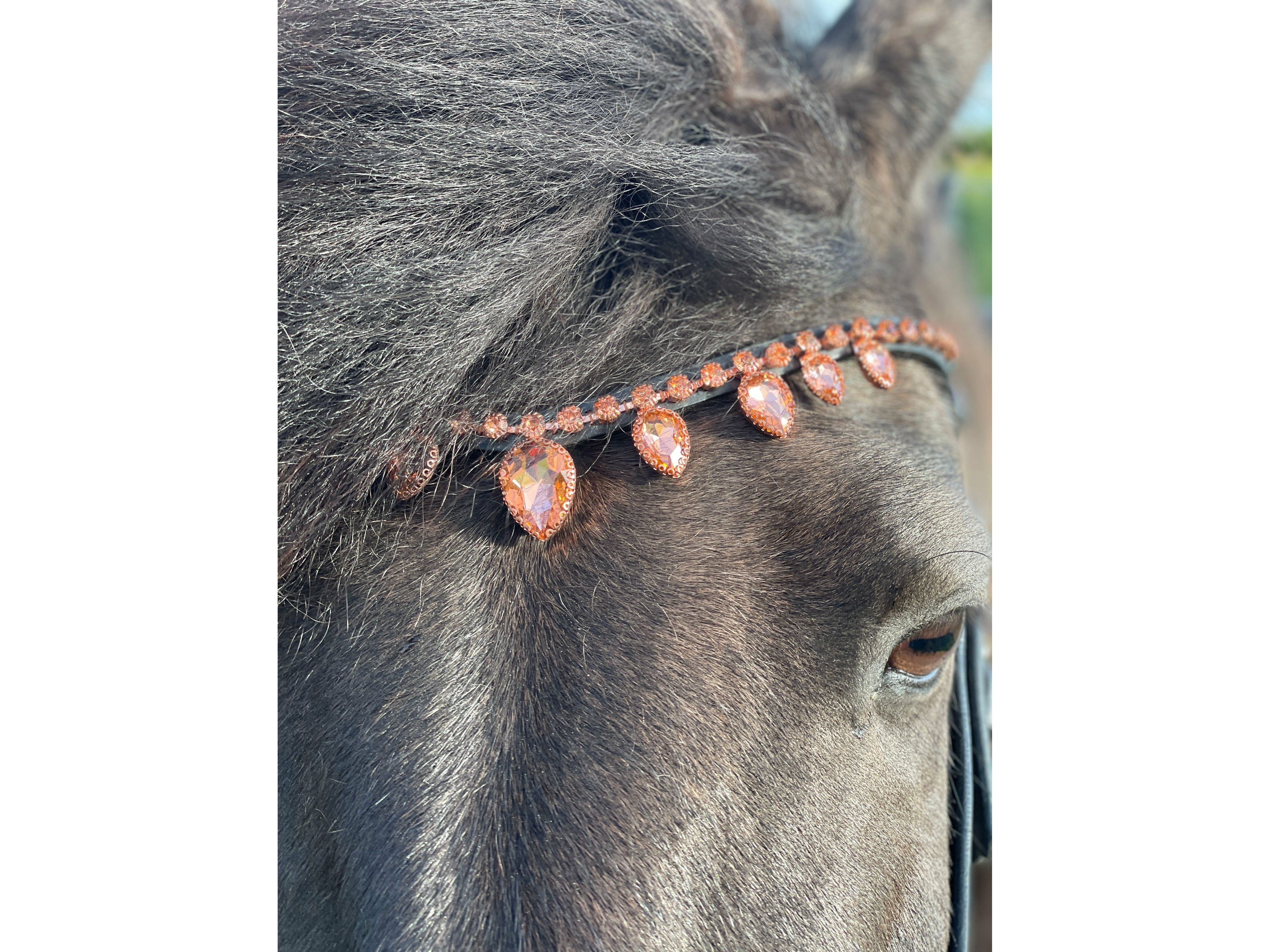 Epona browband Drops rose gold