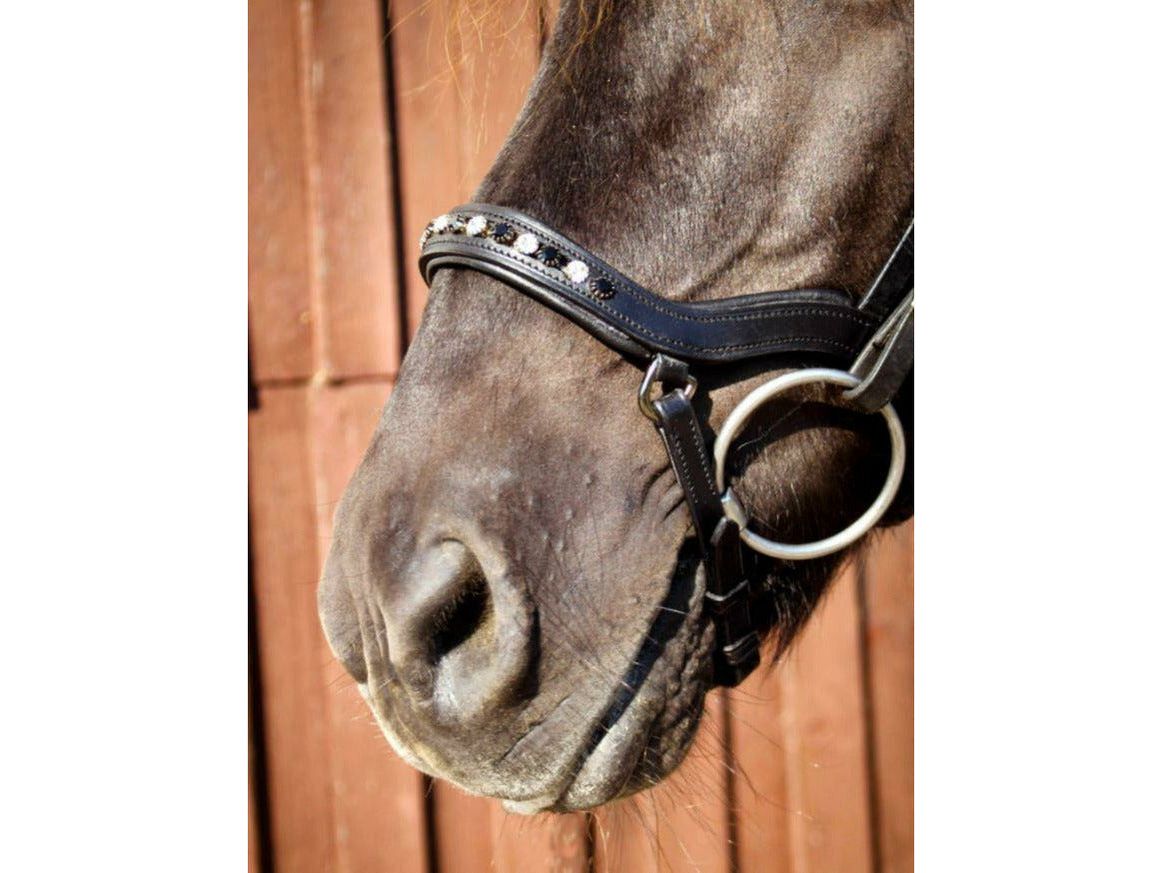 Hilbar bridle line anatomical noseband Black&amp;White (b)