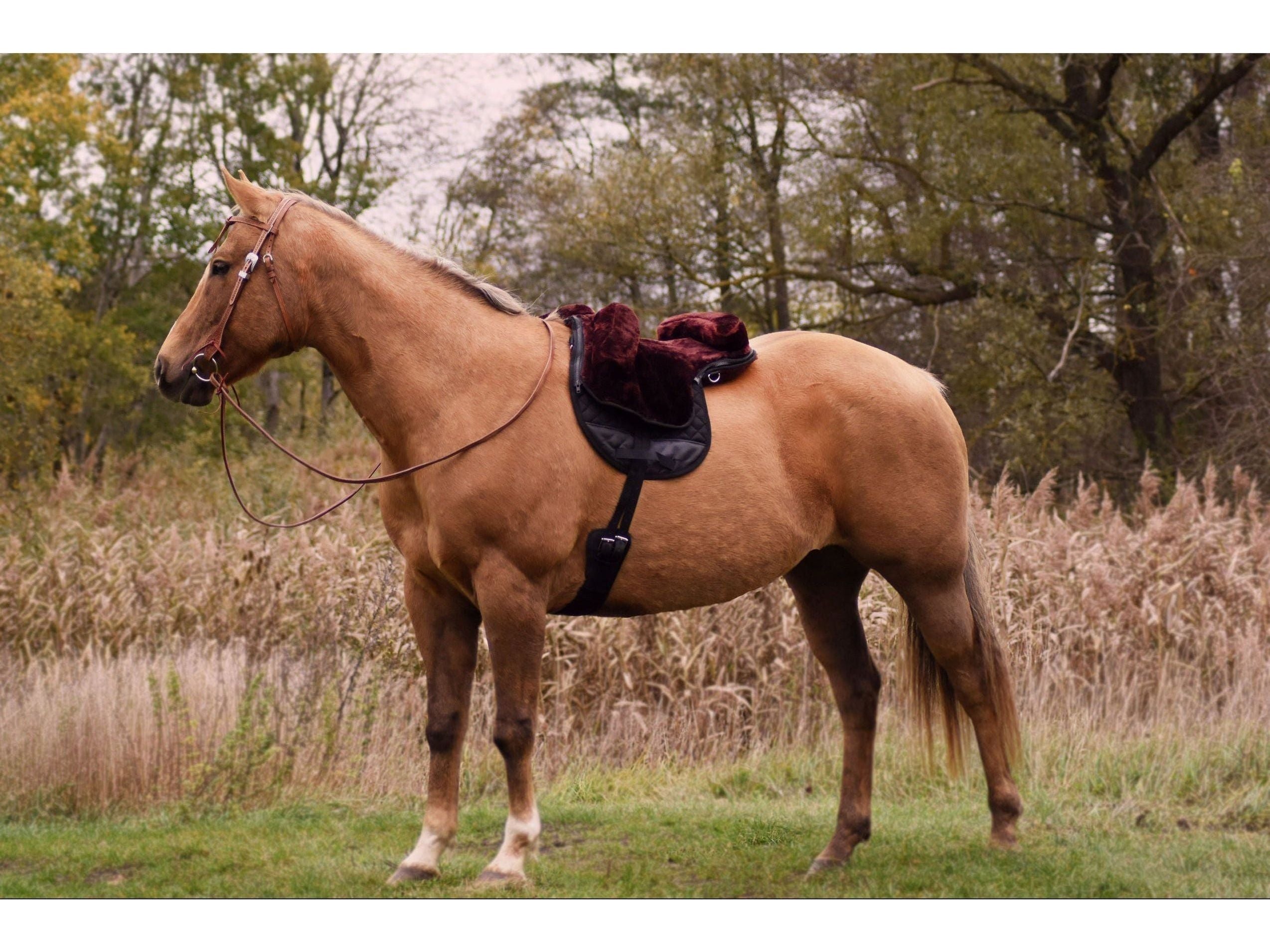 Faux fur saddle